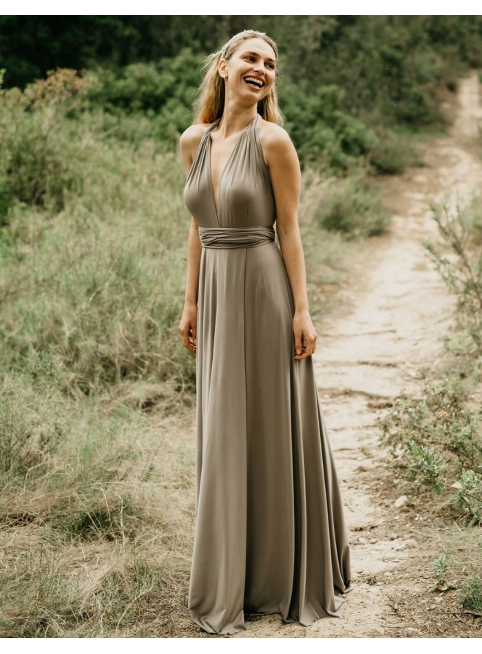 Robe longue de fête multipositions avec fente...