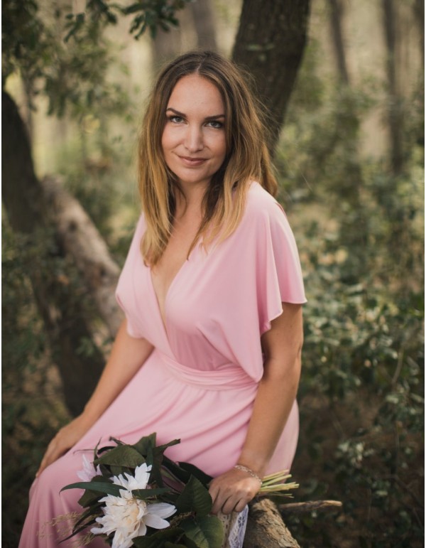 Robe longue de fête multipositions avec fente latérale