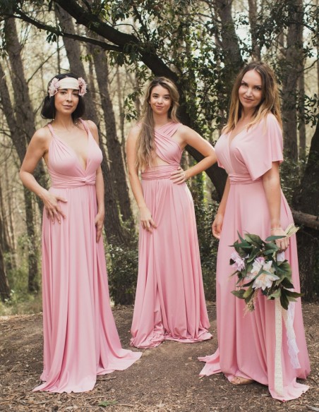 Robe longue de fête multipositions avec fente latérale