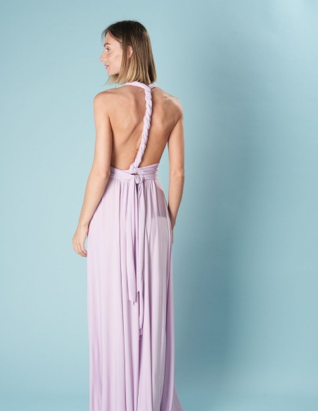 Robe longue de fête multipositions avec fente latérale