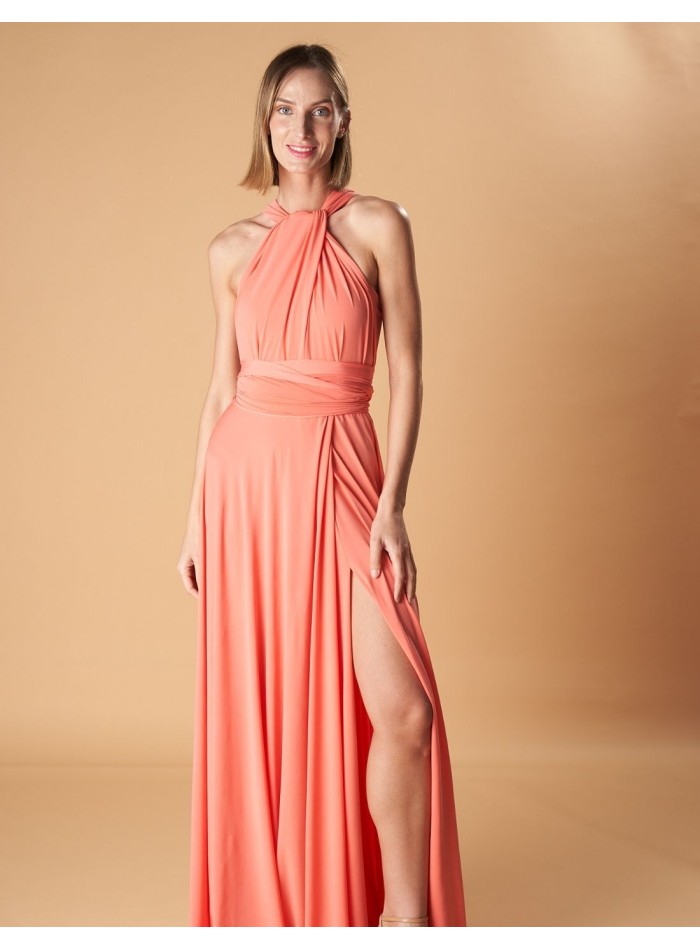 Robe longue de fête multipositions avec fente...
