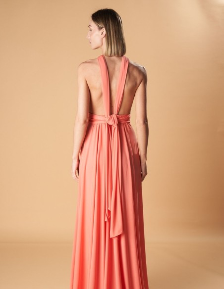 Robe longue de fête multipositions avec fente latérale