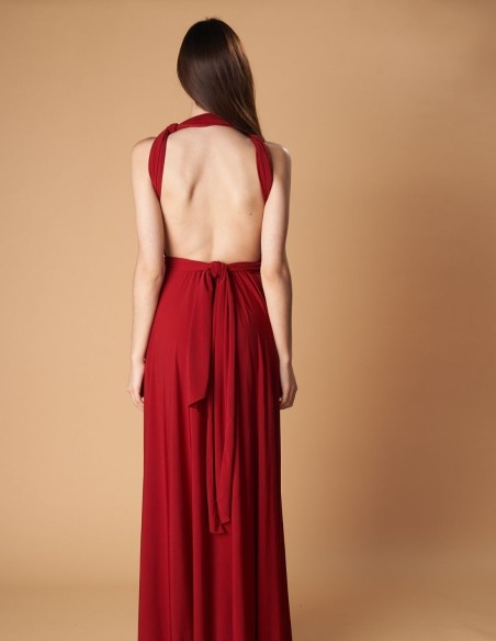 Robe longue de fête multipositions avec fente latérale