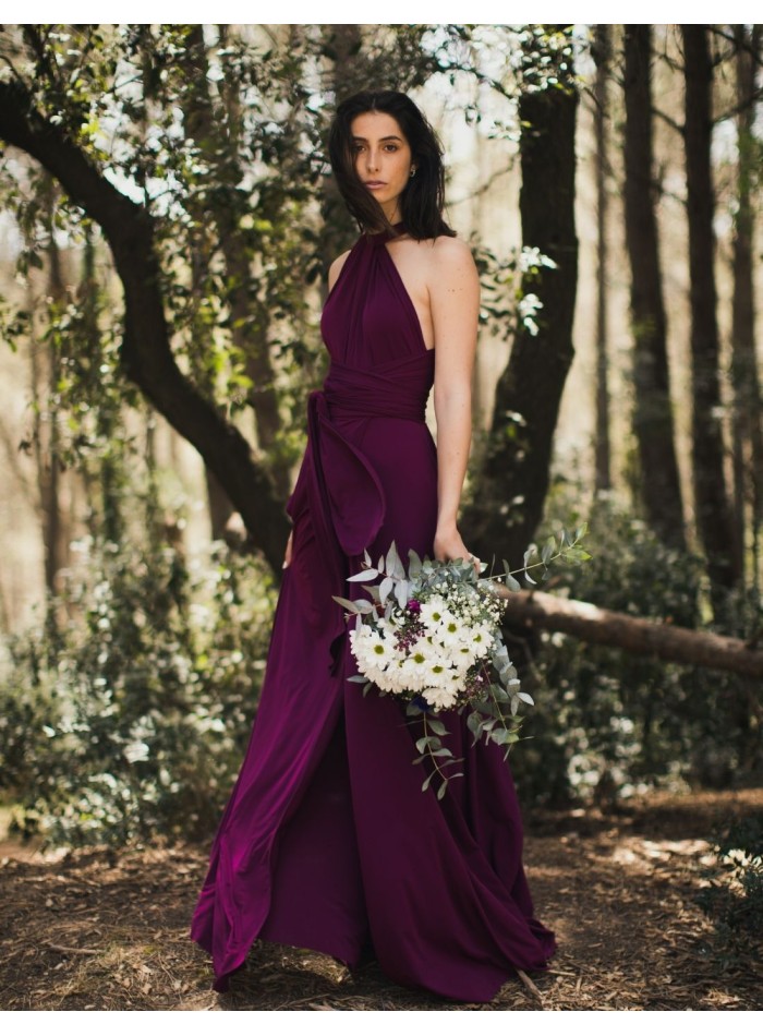 Vestido largo de fiesta multiposición con...