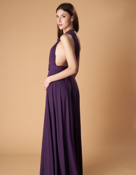 Robe longue de fête multipositions avec fente latérale