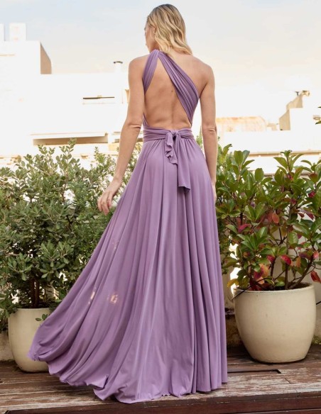 Robe longue de fête multipositions avec fente latérale
