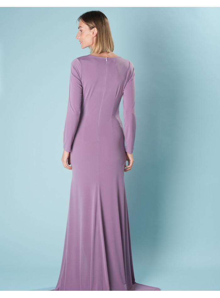 Robe de soirée longue avec manches longues et...