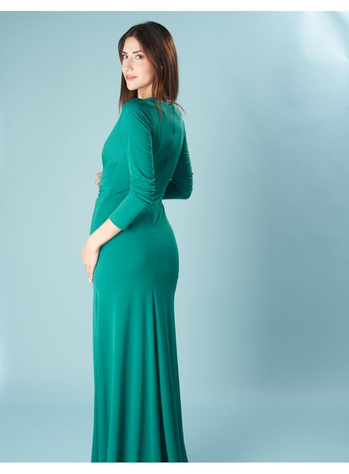 Robe de soirée longue avec manches longues et...