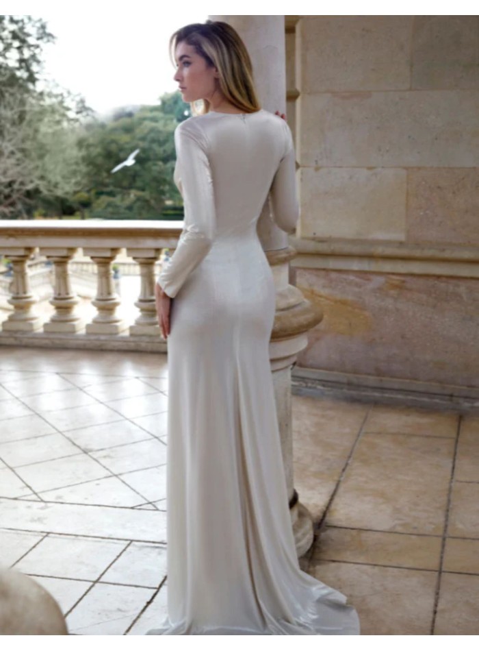 Robe de soirée longue avec manches longues et...
