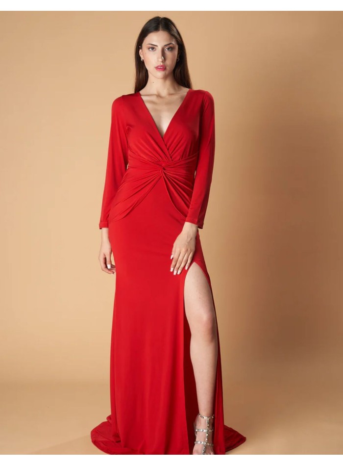 Robe de soirée longue avec manches longues et...