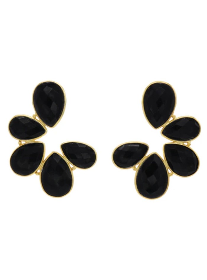 Boucles d'oreilles druzy noir