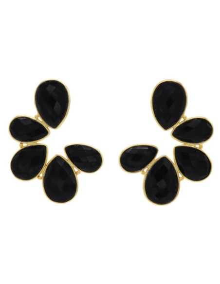 Pendientes de fiesta con drusas negras para eventos especiales