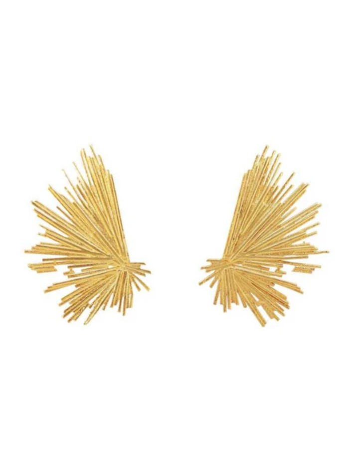 Boucles d'oreilles plaquées or avec lignes...