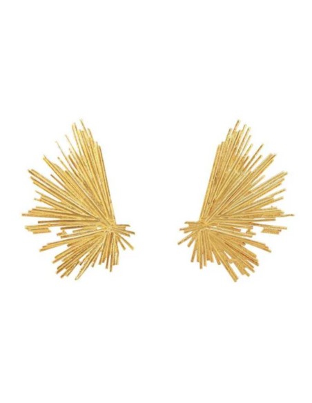 Pendientes dorados con lineas irregulares doradas