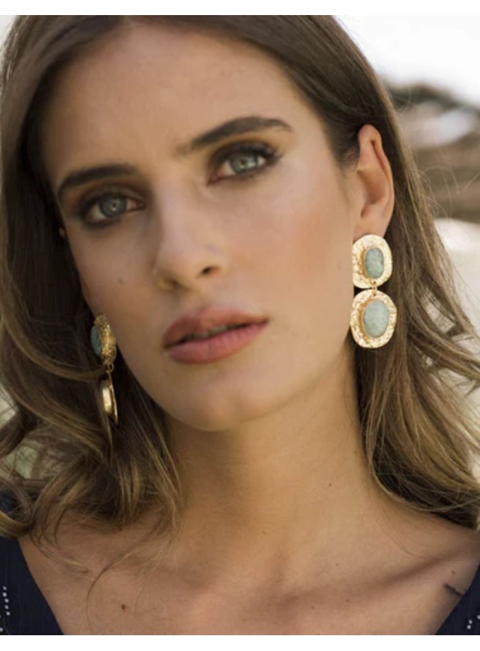 Boucles d'oreilles de fête plaquées or avec...