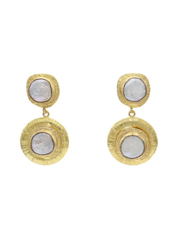 Boucles d'oreilles invités métallisés avec perles