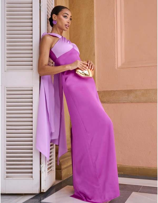 Vestido de fiesta largo bicolor  miphai