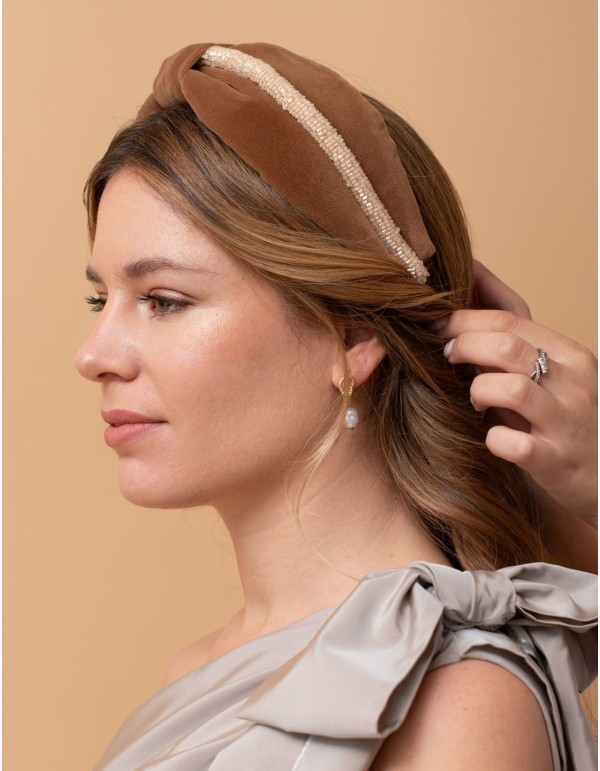 Diadema de invitada en terciopelo de seda 2
