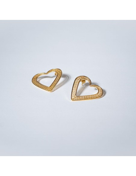 Gold plated heart party earrings