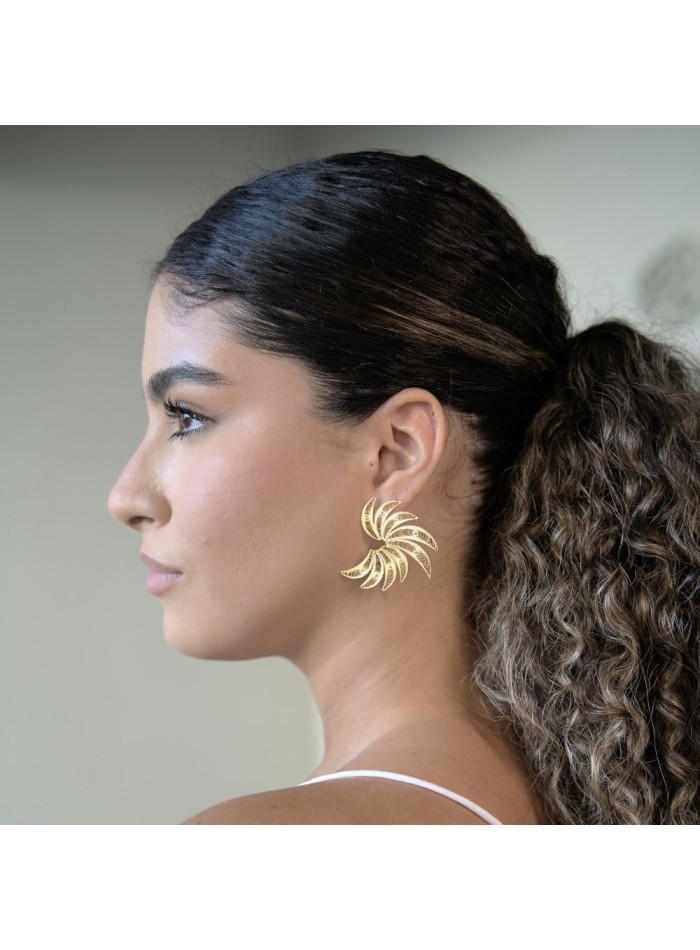 Boucles d'oreilles en demi-spirale avec détails...