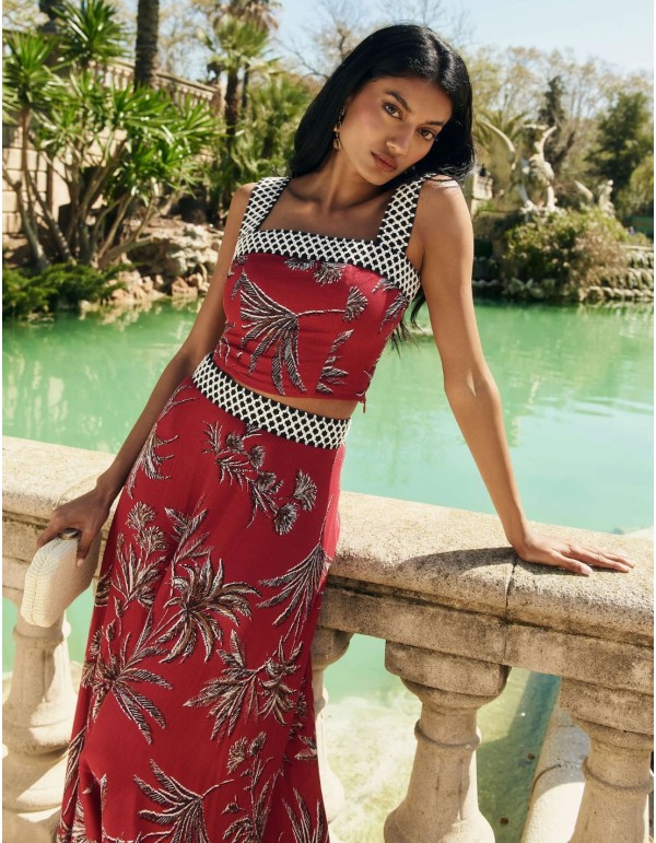 Top para invitada estampado de tirantes anchos 2