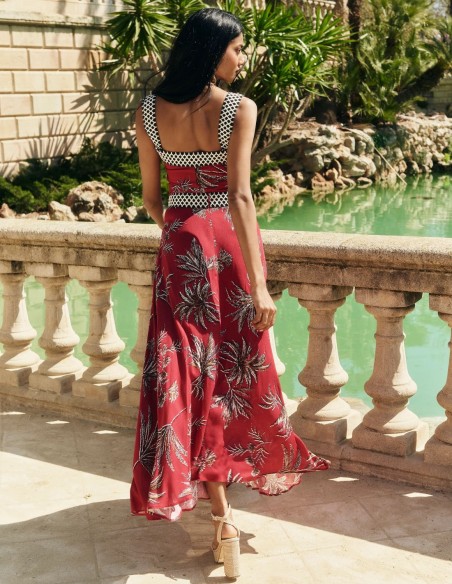 Top para invitada estampado de tirantes anchos