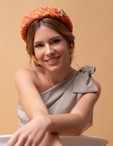 Diadema de invitada en tweed con aplique