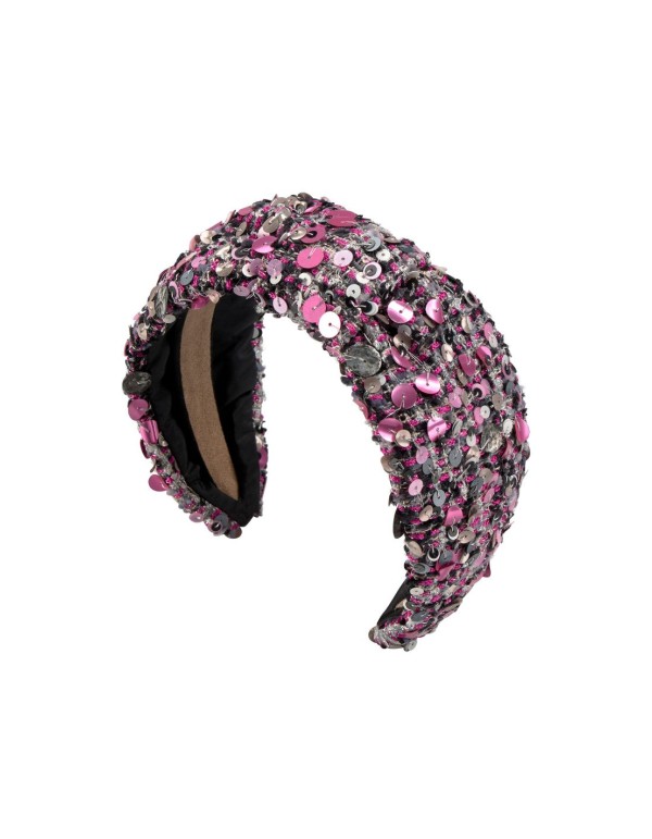 Diadema para invitada de lentejuelas y tweed