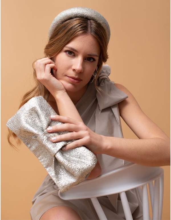 Bolso para invitada en rafia metalizada 2