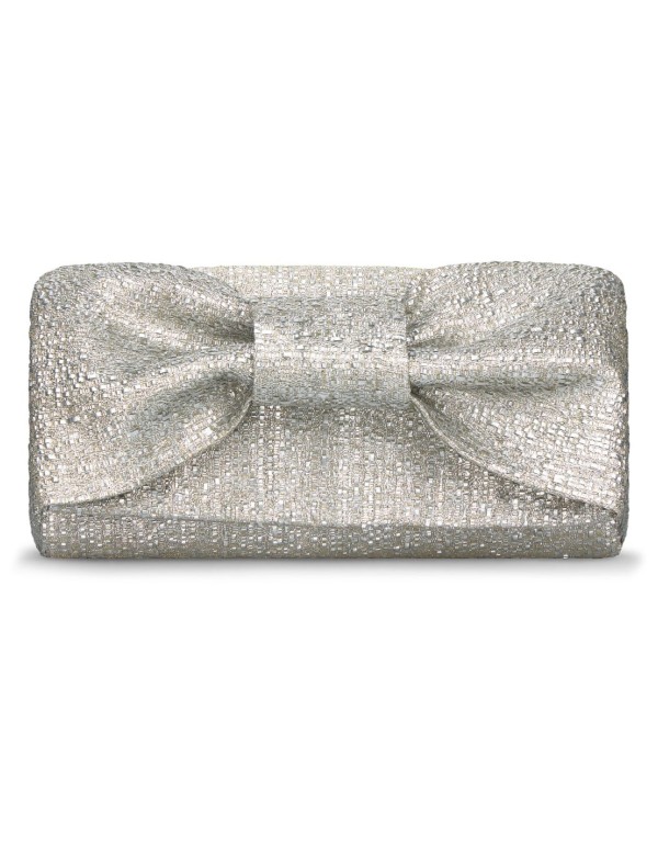 Bolso para invitada en rafia metalizada