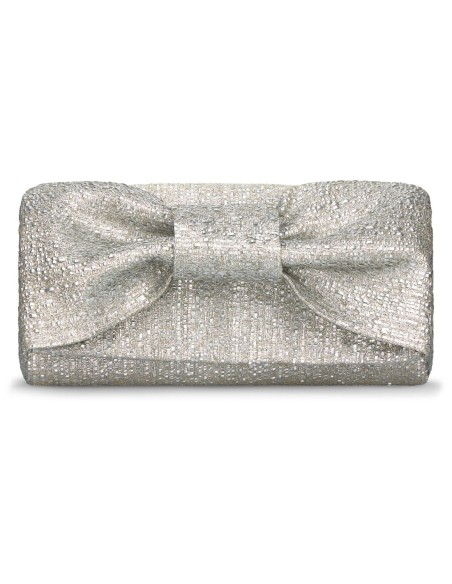 Bolso para invitada en rafia metalizada
