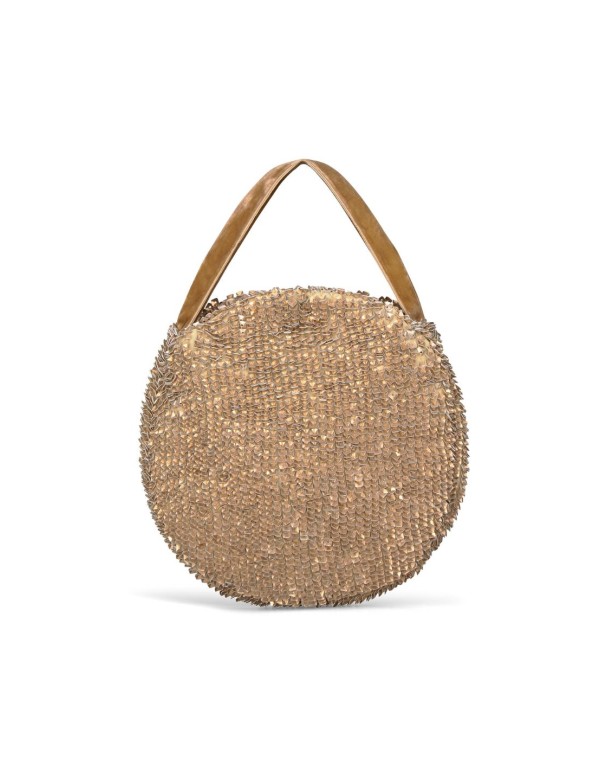 Bolso de fiesta metalizado de lentejuelas con asa