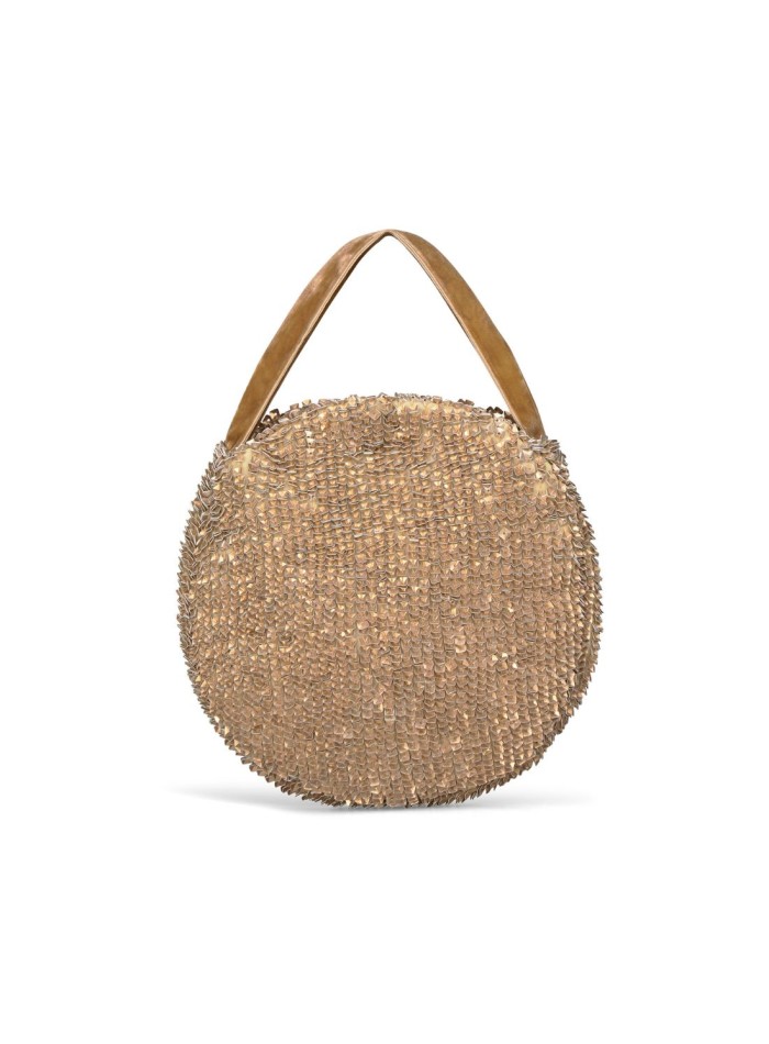 Bolso de fiesta metalizado de lentejuelas con asa