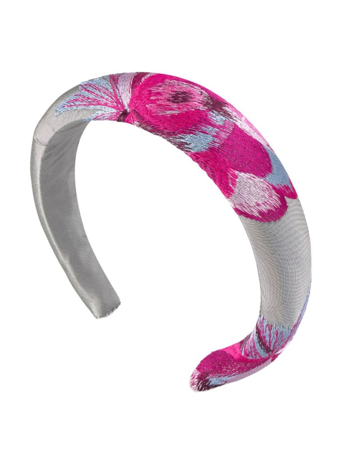 Diadema de invitada de seda con estampado floral