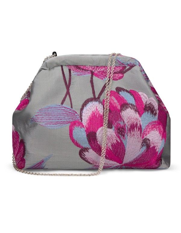 Bolso de invitada en seda salvaje bordada