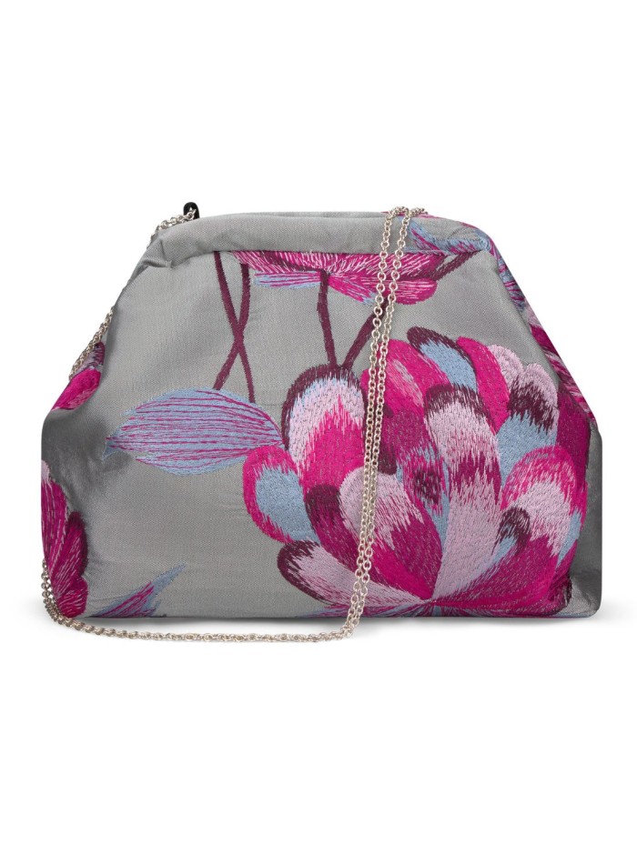Bolso de invitada en seda salvaje bordada