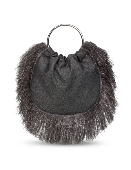 Bolso de invitada con flecos y asa metálica
