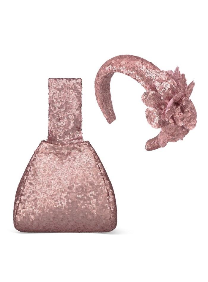 Bolso de fiesta de lentejuelas color rosa para invitada