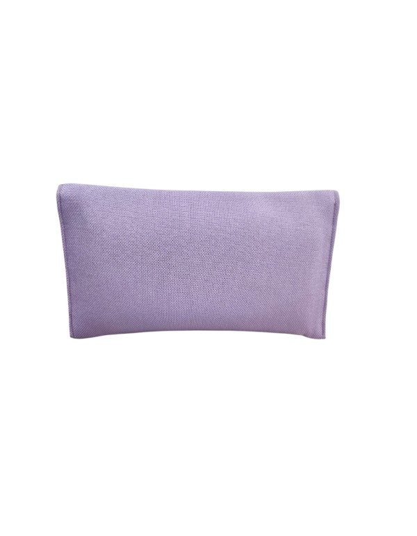 Pochette en jute mauve avec broche en pierre 2