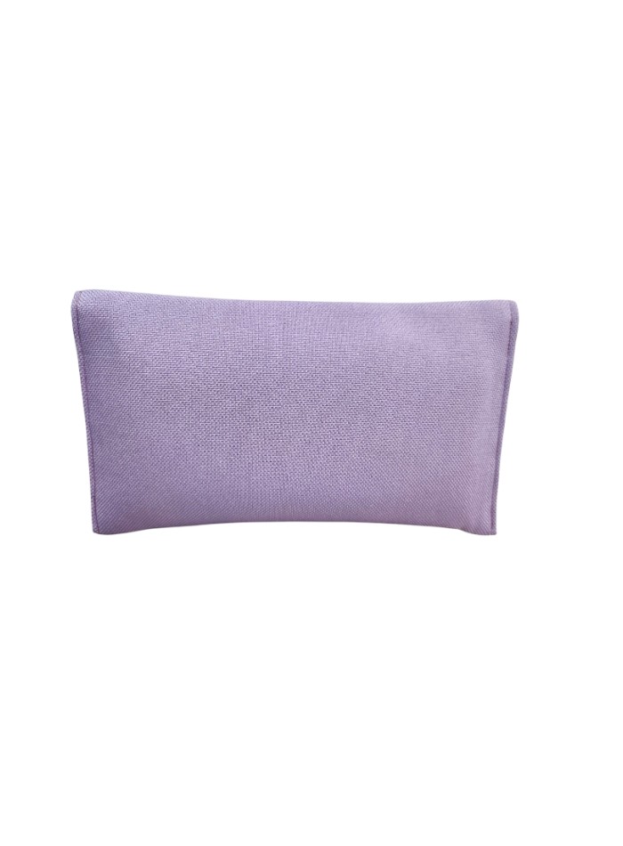 Cartera de mano malva con broche de piedra para eventos especiales