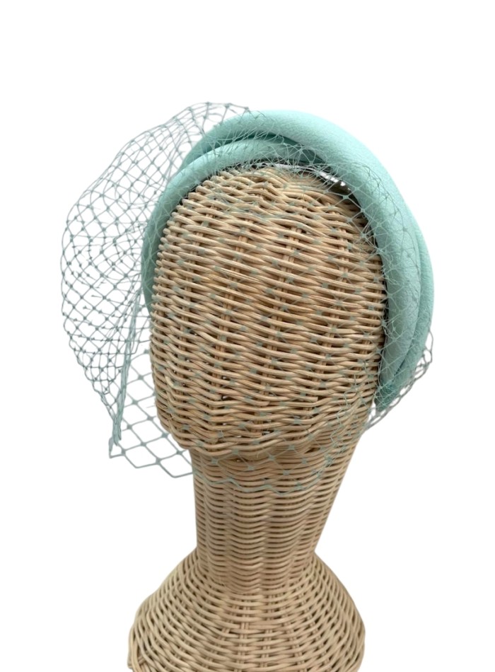 Bandeau double d'invité vert aqua avec voile en...