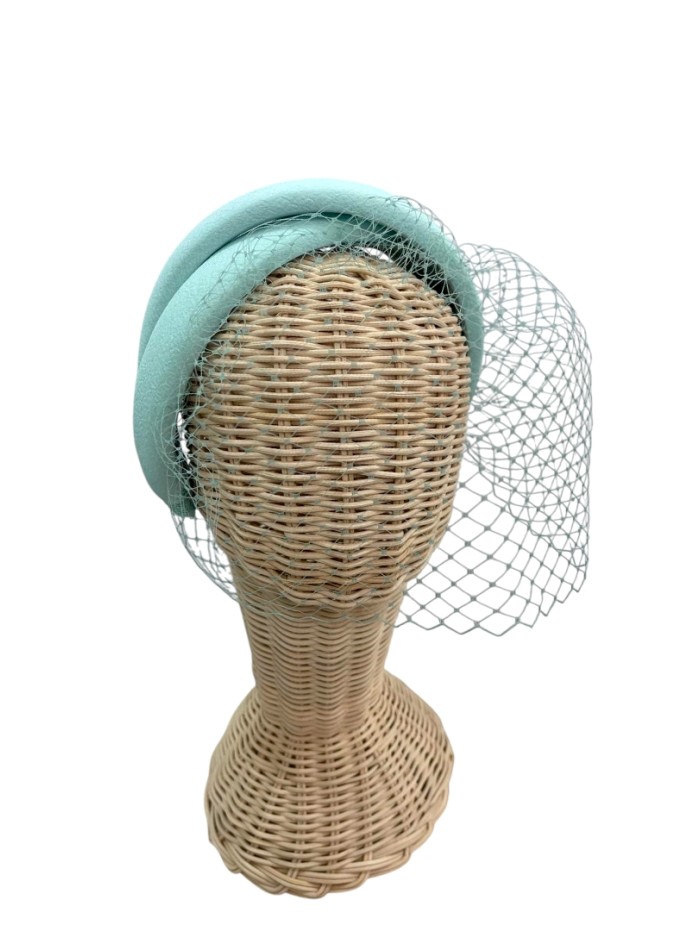 Bandeau double d'invité vert aqua avec voile en...