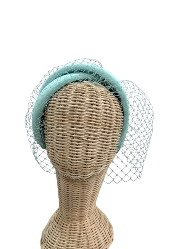 Bandeau double d'invité vert aqua avec voile en...