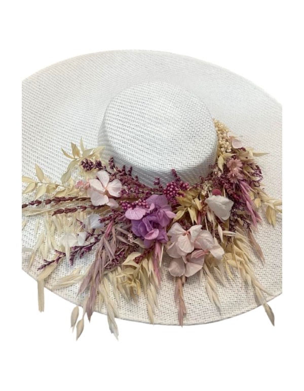 Ecru color guest pamela with floral embellishment 2