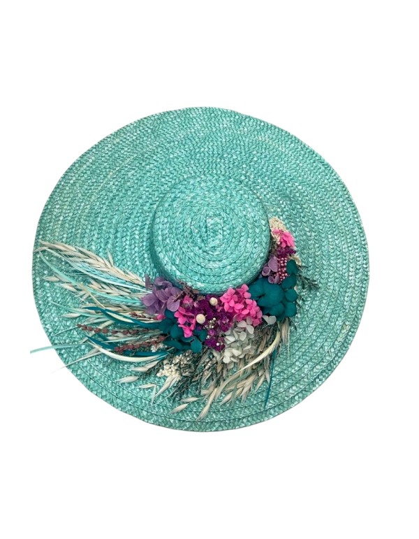 Châle d'invité vert d'eau avec embellissement floral