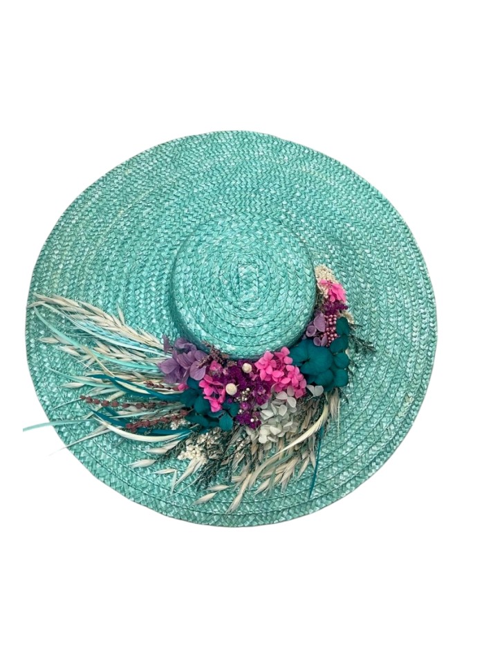 Water green guest shawl with floral embellishment