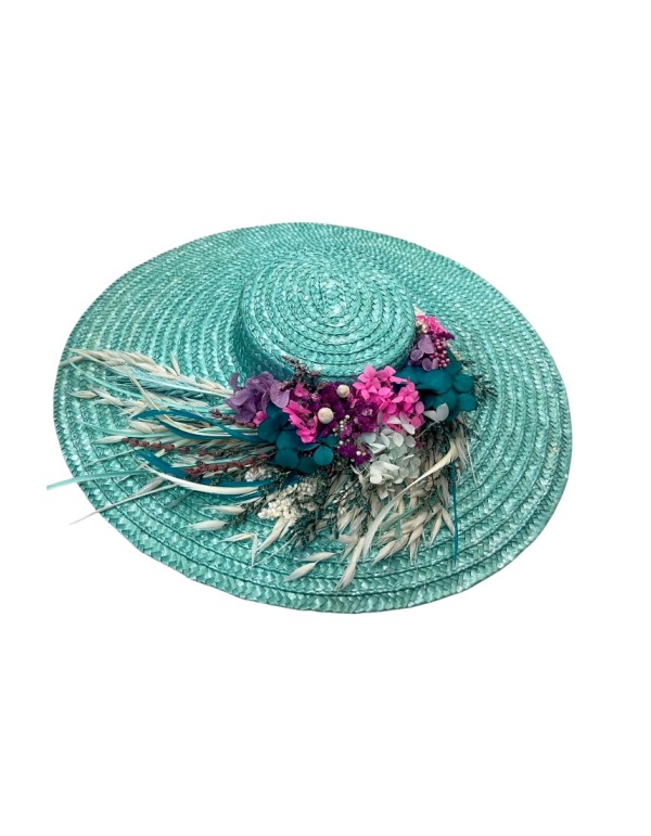 Châle d'invité vert d'eau avec embellissement floral 2