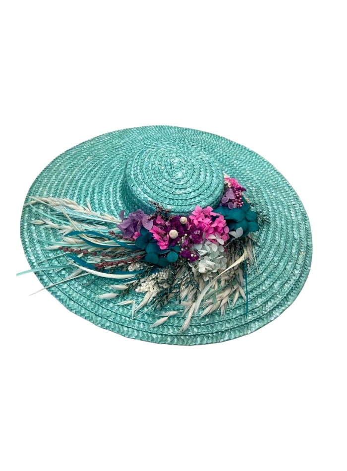 Water green guest shawl with floral embellishment