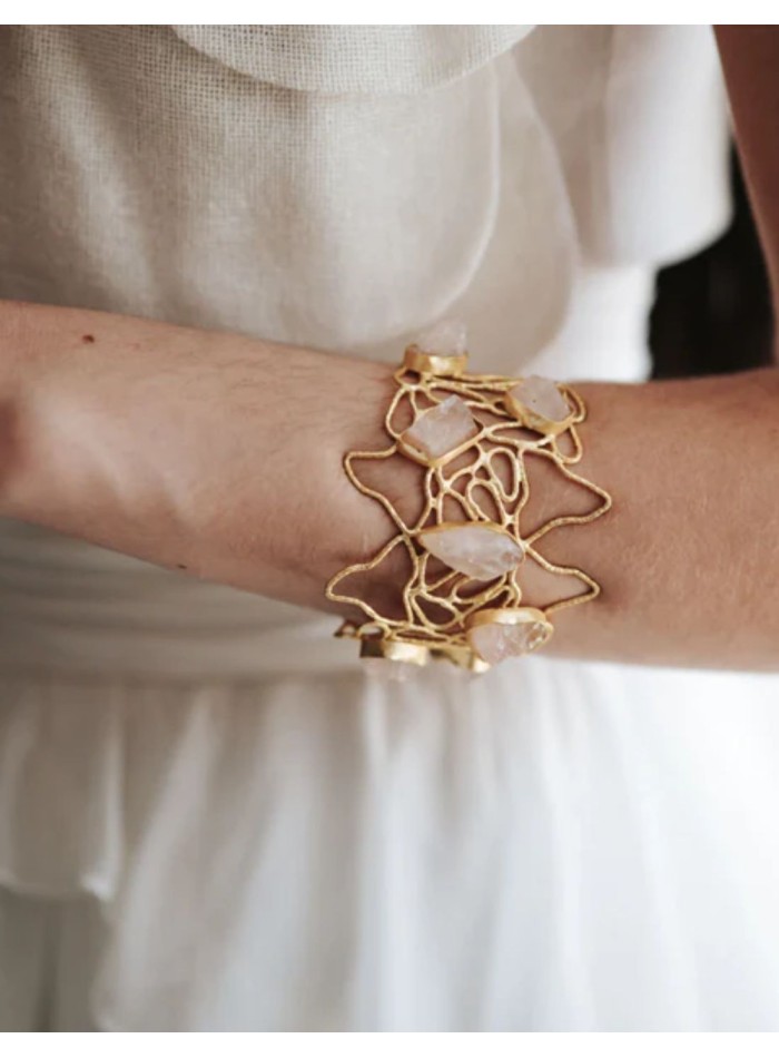 Bracelet en or avec pierres de couleur