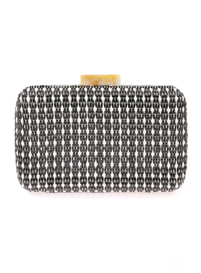 Sac de fête avec effet raphia et détails en pierre